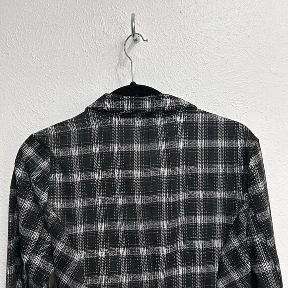 Liverpool Fitted Blazer Womens Size M Black White Glen Plaid One Button Academia - Picture 8 of 13